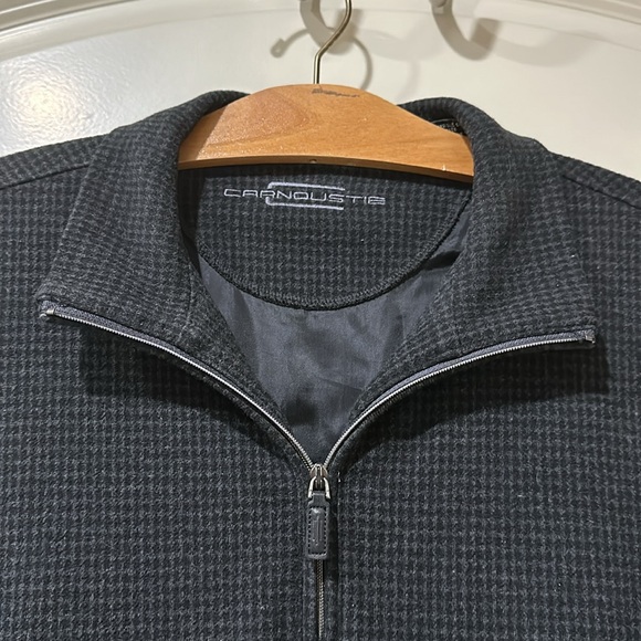 Carnoustie Golf Links large gray/black plaid fully lined half zip sweater/jacket - Picture 4 of 9